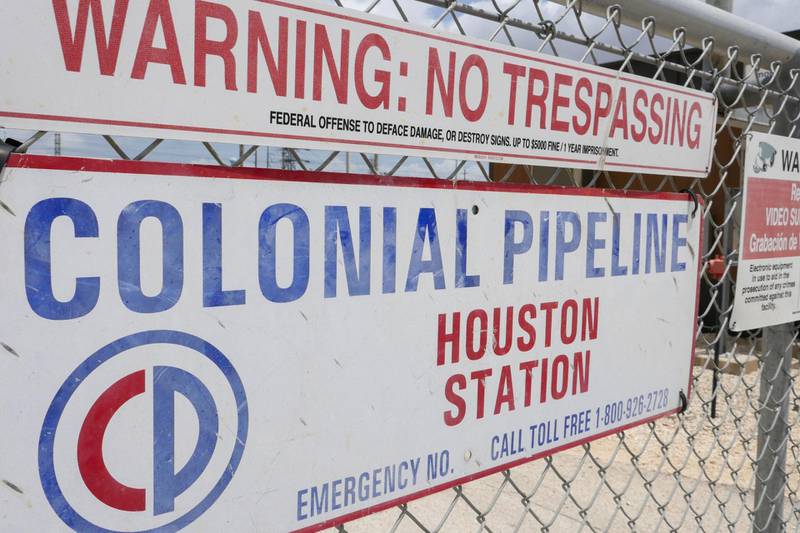 (FILES) In this file photo taken on May 10, 2021 Image showing the Colonial Pipeline Houston Station facility in Pasadena, Texas (East of Houston) taken on May 10, 2021.   Colonial Pipeline, the US oil conduit shut down for days by a cyber attack earlier this month, said on May 18, 2021 a server had been disrupted but deliveries of petroleum products were not affected. The largest fuel conduit system in the United States that sends gasoline and jet fuel from the Gulf Coast of Texas through the east coast shut down its network on May 7 after a ransomware attack.
 / AFP / Francois PICARD
