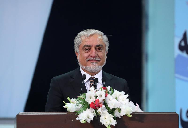 Abdullah Abdullah, chairman of the Afghan High Council for National Reconciliation, addresses the loya jirga on its final day. AFP