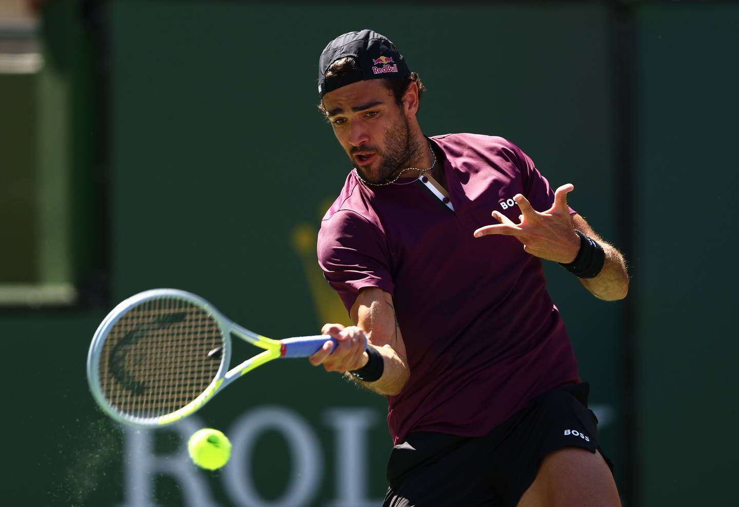 Matteo Berrettini battled past Lloyd Harris to reach the Indian Wells Round of 16. AFP
