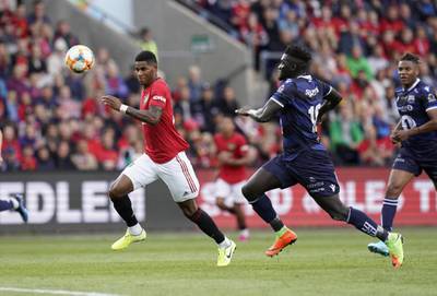 Marcus Rashford looks to find space for United. Reuters