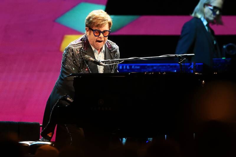 Elton John performs during his "Farewell Yellow Brick Road" Tour on March 23, in Liverpool, England. Getty Images