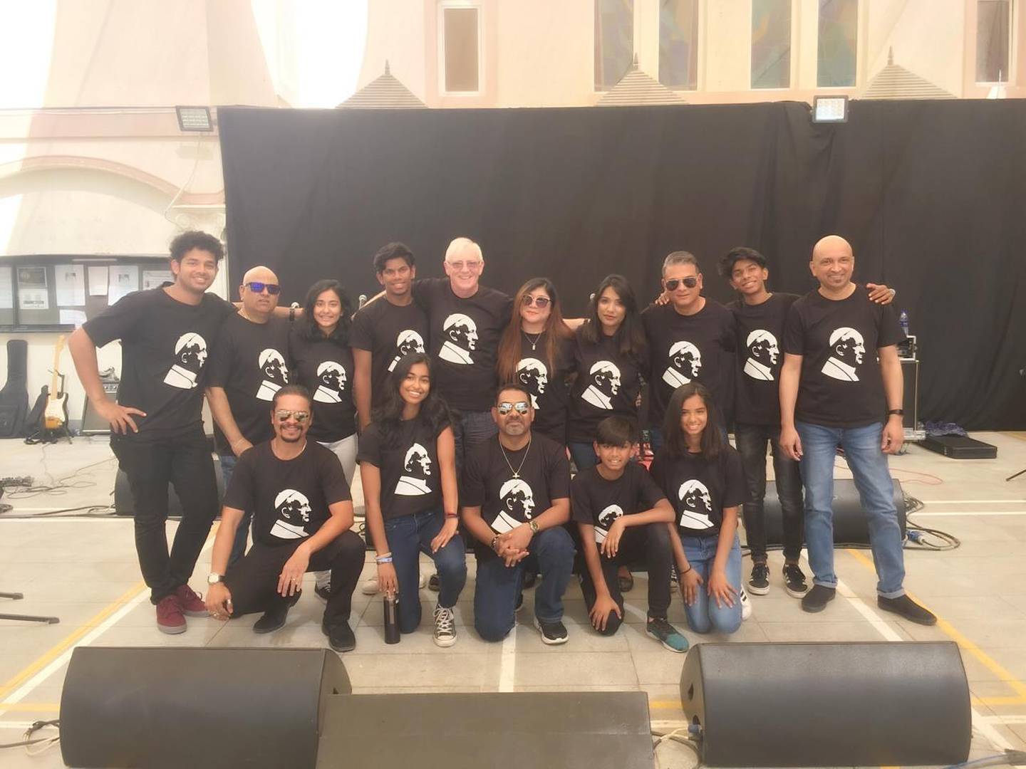 Members of Rock and Soul after they performed live for the congregation at St Francis of Assisi following a screening of Pope Francis's Mass in Abu Dhabi.