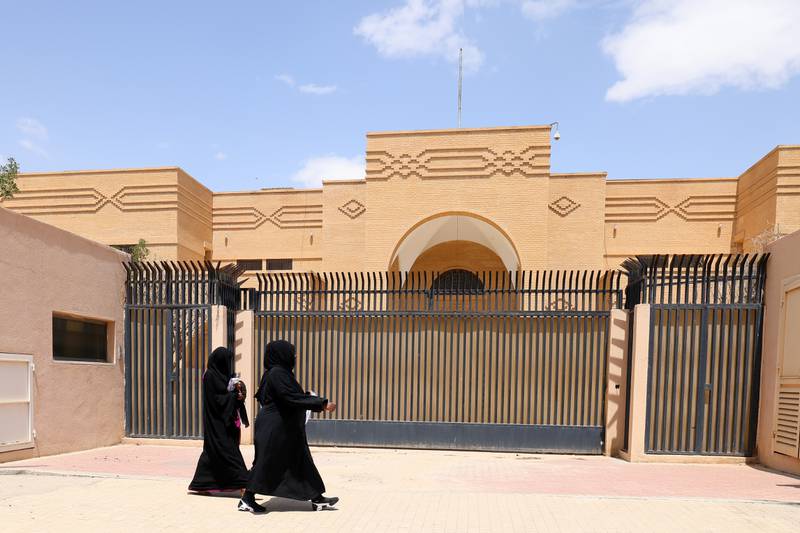 The closed Iranian embassy in the Saudi capital Riyadh in April. AFP