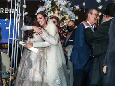 Rabbi Levi Duchman and Lea Hadad during their wedding ceremony in Abu Dhabi. All photos: Victor Besa / The National