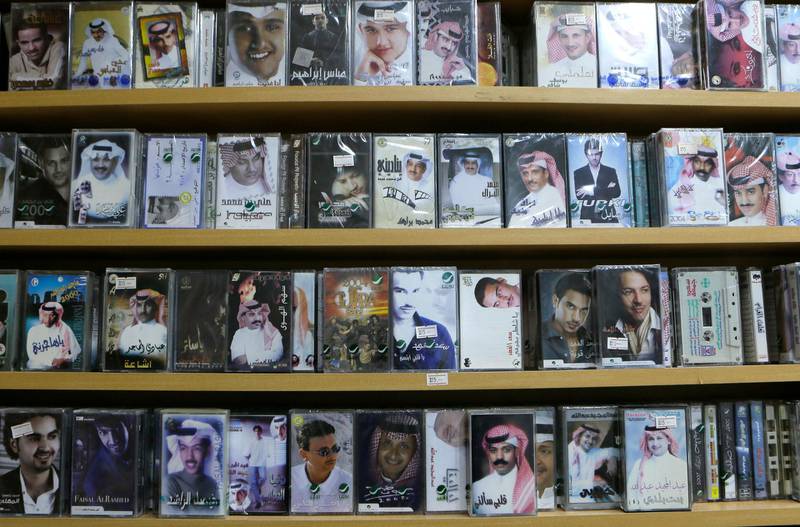 Abu Dhabi, United Arab Emirates - February 28, 2017.  Al Balad Audio Cassettes sells English and Arabic classic albums.  ( Jeffrey E Biteng / The National )  Editor's Note;  ID 34877 *** Local Caption ***  JB280217-Postcard10.jpg