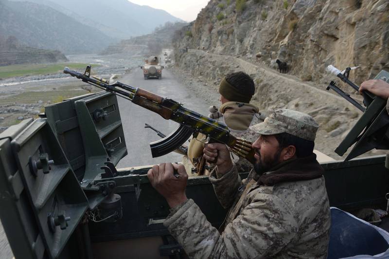 Afghan security personnel during a continuing anti-Taliban operation in the eastern Kunar province near the Pakistan-Afghanistan border. AFP