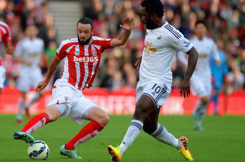 Centre-back: Marc Wilson, Stoke City. Made a goal-line clearance as Stoke came from behind to defeat Swansea in a controversial game on Sunday. (Photo: Gareth Copley / Getty Images)