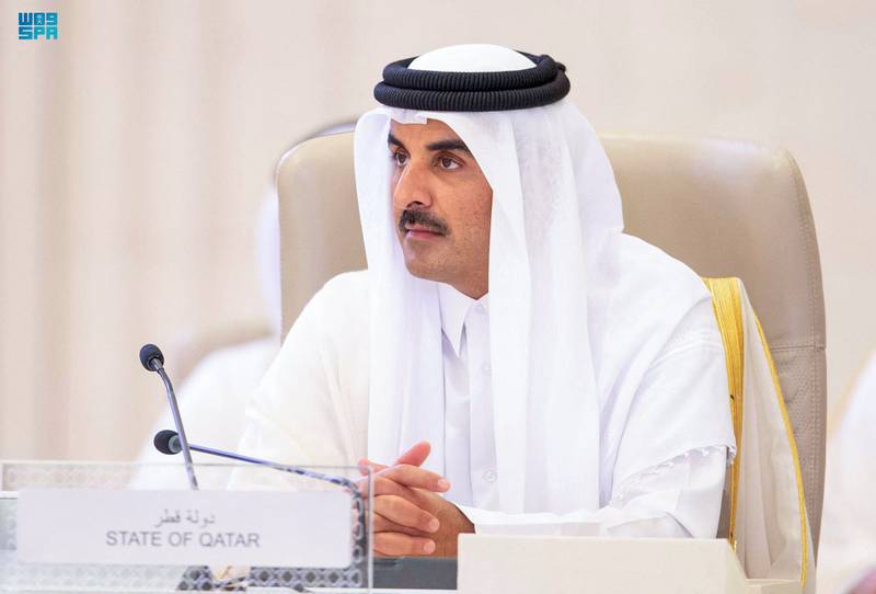 Sheikh Tamim, the Emir of Qatar, attends the summit. Photo: Spa