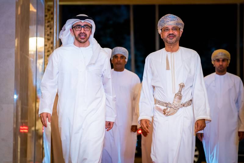 The two ministers discussed ways to boost already strong relations between the UAE and Oman. 
