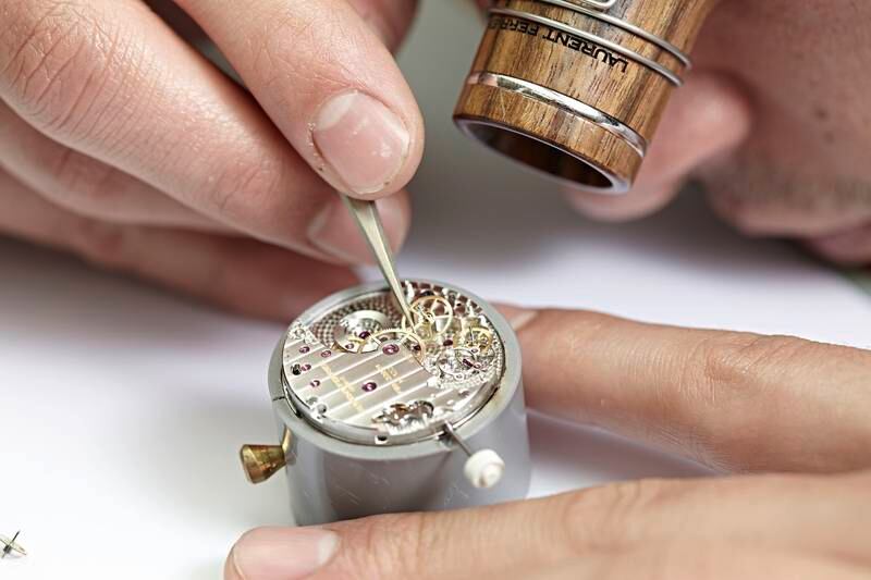 A watchmaker works on a timepiece at the Atelier Laurent Ferrier workshop near Geneva, Switzerland. Courtesy Atelier Laurent Ferrier