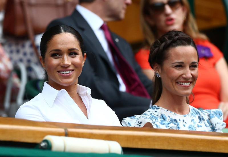 Meghan, Duchess of Sussex, and Pippa Middleton in the Royal Box. Reuters