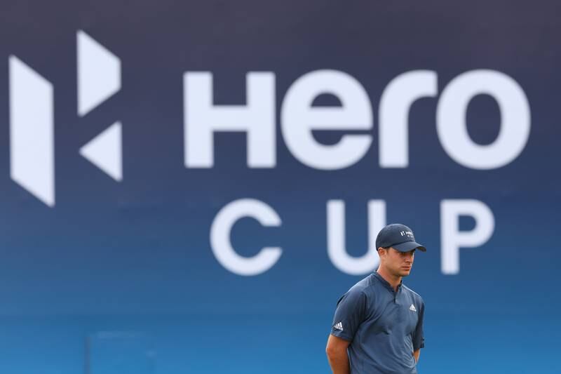 Guido Migliozzi of Italy in action prior to the Hero Cup at Abu Dhabi Golf Club. Getty Images