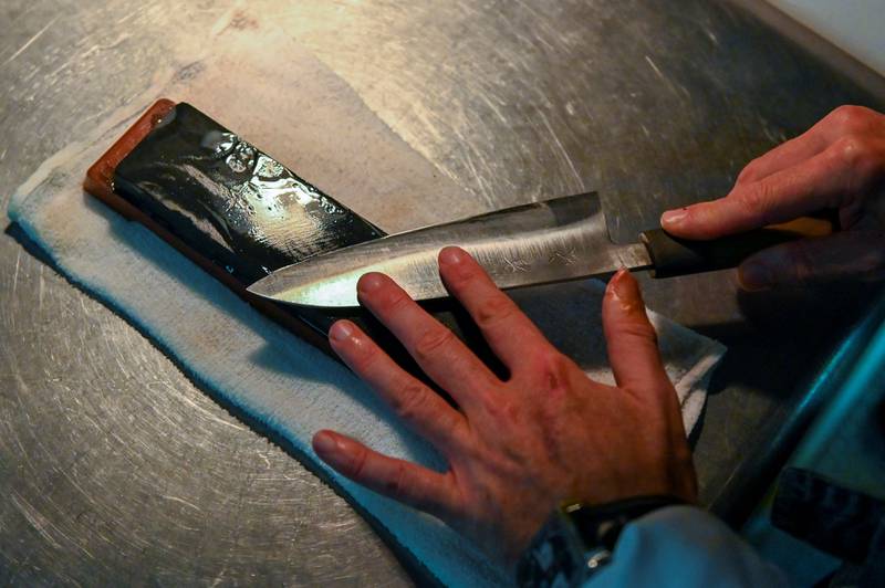 In a Japanese city once famous for forging samurai swords, craftsmen sharpen and polish kitchen knives