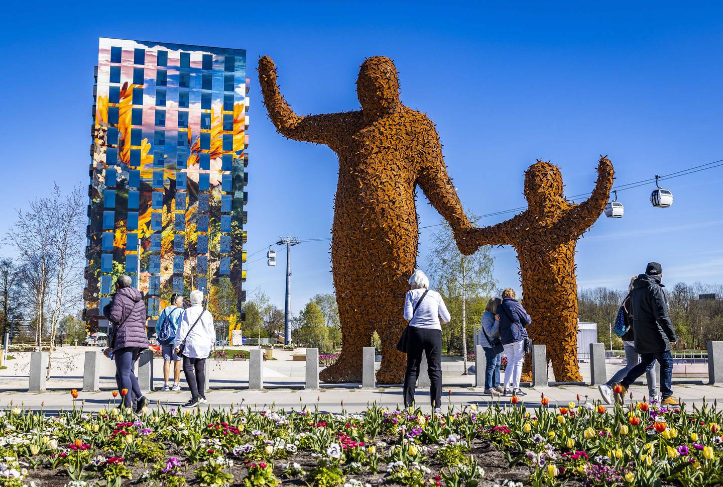 Visitors to the Floriade Expo 2022 in Almere, the Netherlands, in April. The World Horticultural Exhibition is held once every 10 years, each time in a different location. EPA 