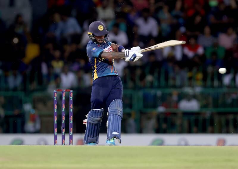 Pathum Nissanka of Sri Lanka smashes a boundary in the third ODI match against Australia at the R Premadasa Stadium in Colombo, Sri Lanka on June 19, 2022. Getty 