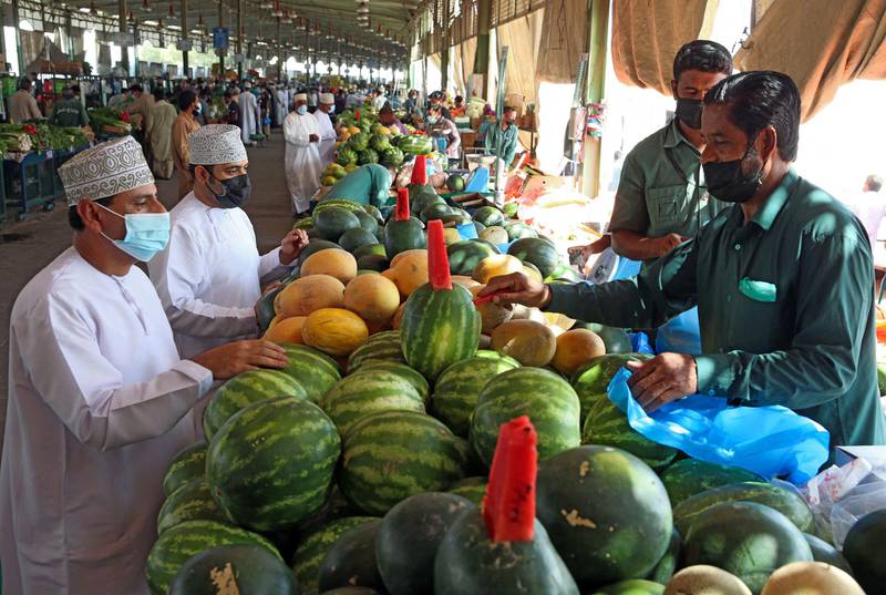Omanis buy fruits at the Mawaleh market in the capital Muscat a day before the announcement of the fasting month. AFP