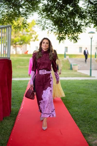 Queen Rania at Prince Hashem's high school graduation in May this year