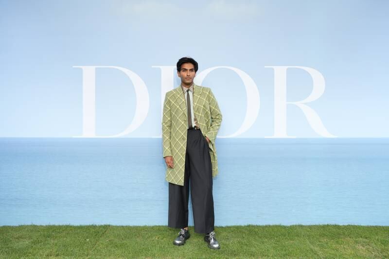 Indian model and influencer Rahi Chadda attends the Dior Homme photocall. Getty Images For Christian Dior