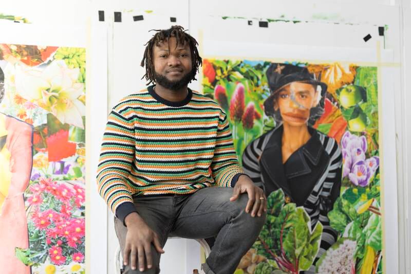 Larry Amponsah is marking his first UAE solo show at Lawrie Shabibi gallery in Alserkal Avenue. All photos: Lawrie Shabibi