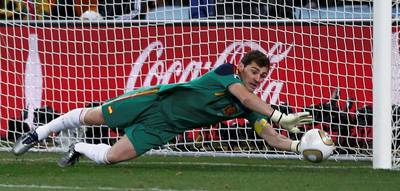 Iker Casillas makes a save during their 2010 World Cup final win against the Netherlands. Reuters