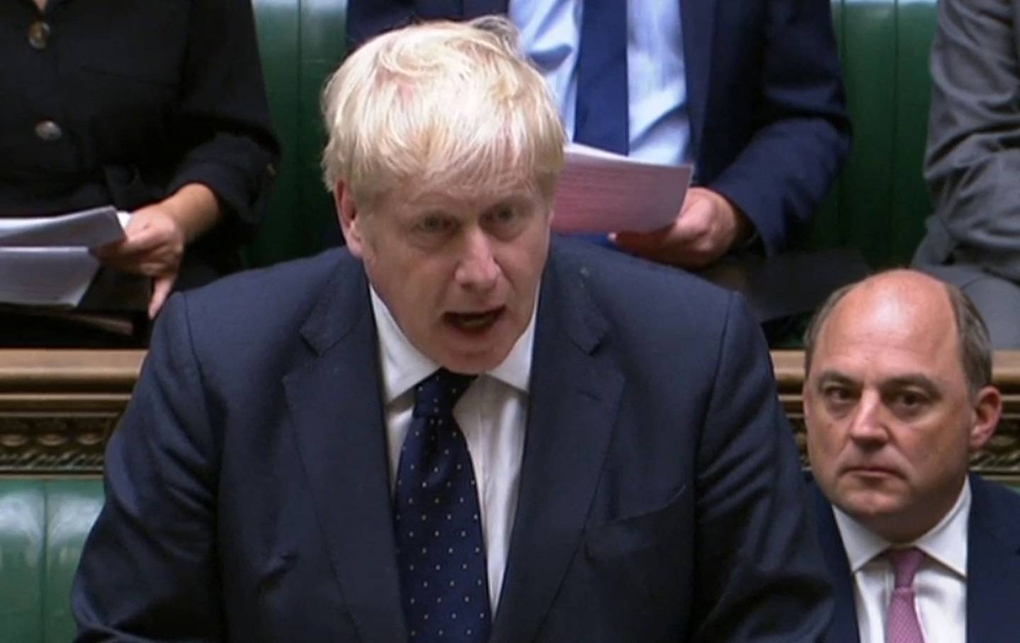 Boris Johnson pledges to Parliament that 20,000 Afghans will be given new homes in Britain. AFP