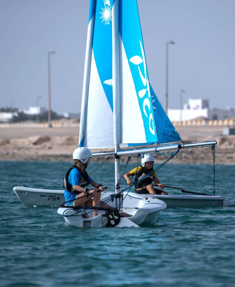 Children are taught proper sailing techniques with the highest safety standards at the  Amity Watersports Academy.