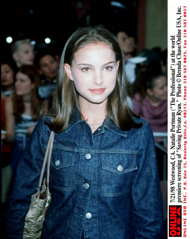 375404 01: 7/21/98 Westwood, CA. Natalie Portman ("The Professional") at the world premiere screening of "Saving Private Ryan."