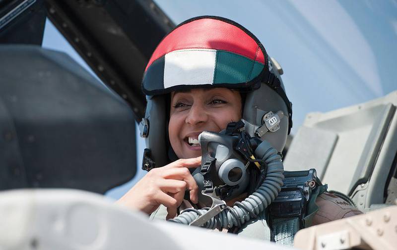 Major Mariam Al Mansouri, the UAE's first female fighter pilot. Courtesy WAM