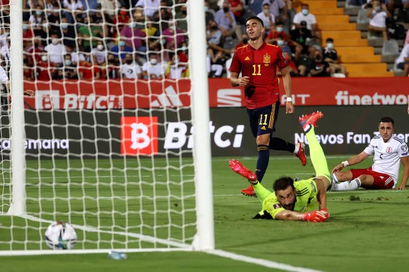 September 5, 2021. Spain 4 (Gaya 14', Soler 25', Torres 41', Sarabia 63') Georgia 0: A return to winning ways for Spain who produced an entertaining performance in Badajoz. Torres, who impressied again in a central attacking role, said: "We came into this game following a defeat that hurt us a lot and we managed to bounce back. A result like this spurs us on and it was important to keep a clean sheet because goal difference could be key at the business end."