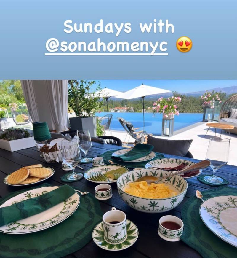 Chopra showed off her new Sona Home range serving a Sunday brunch. Photo: Priyanka Chopra / Instagram