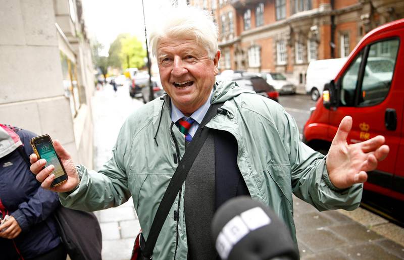 FILE PHOTO: Stanley Johnson, father of Britain's Prime Minister Boris Johnson, is seen in Westminster, in London, Britain September 24, 2019. REUTERS/Henry Nicholls/File Photo