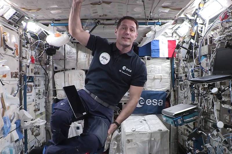 French astronaut Thomas Pesquet on the space station. European Space Agency / AFP