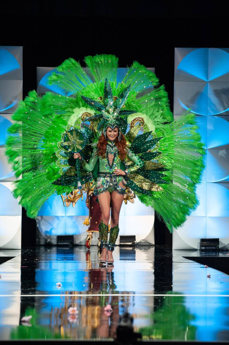 Alyssa Boston, Miss Canada 2019 on stage during the National Costume Show at the Marriott Marquis in Atlanta on Friday, December 6, 2019. The National Costume Show is an international tradition where contestants display an authentic costume of choice that best represents the culture of their home country. The Miss Universe contestants are touring, filming, rehearsing and preparing to compete for the Miss Universe crown in Atlanta. Tune in to the FOX telecast at 7:00 PM ET on Sunday, December 8, 2019 live from Tyler Perry Studios in Atlanta to see who will become the next Miss Universe. HO/The Miss Universe Organization