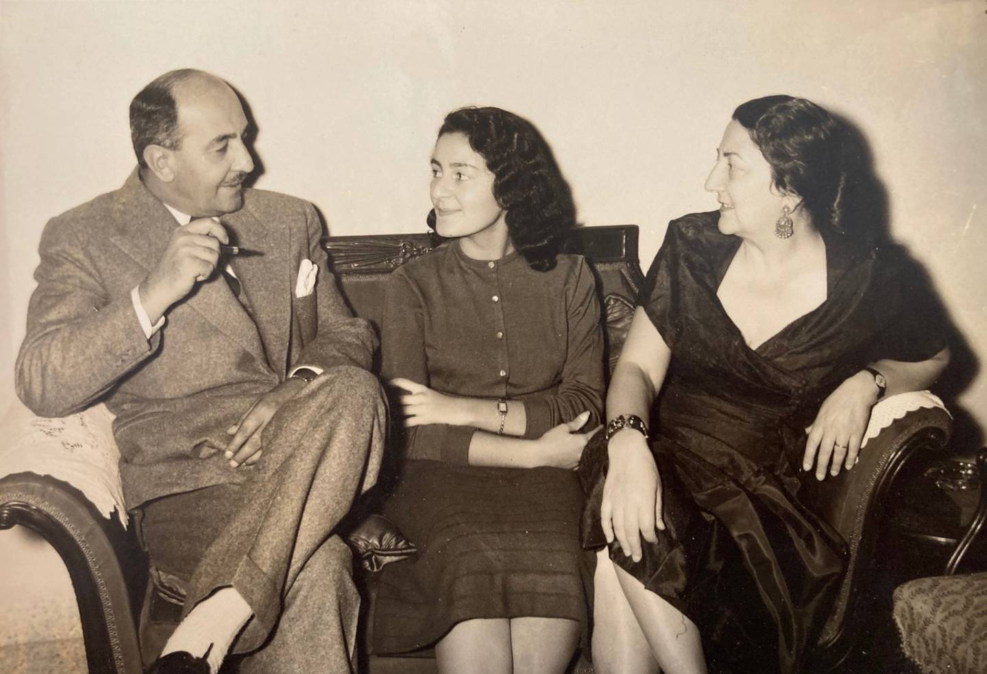 Madiha Umar and her husband Yassin and daughter Hala in 1950s Washington DC.  Photo: Dara Kittani