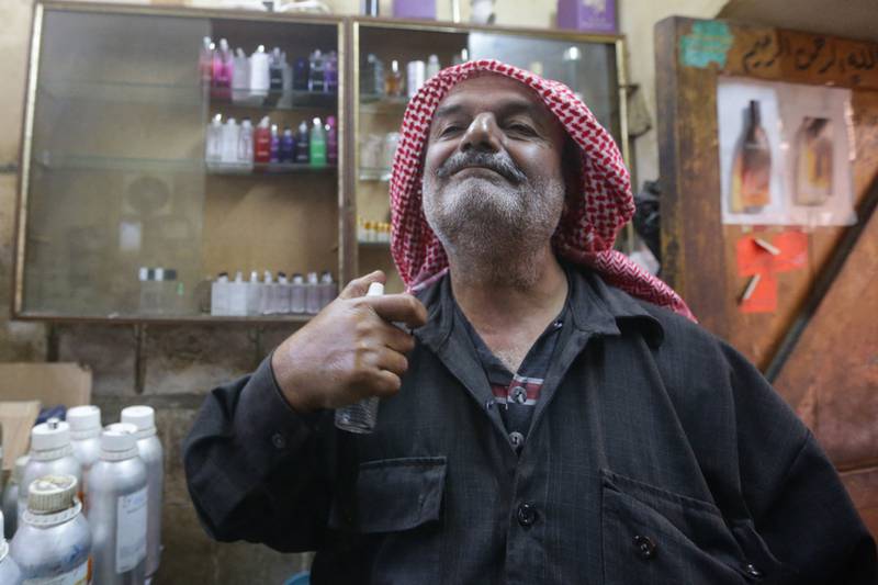 Ahmad Dorra, 60, travelled from the mountain town of Zabadani, a 50-kilometre drive, to buy five bottles of perfume for his family.