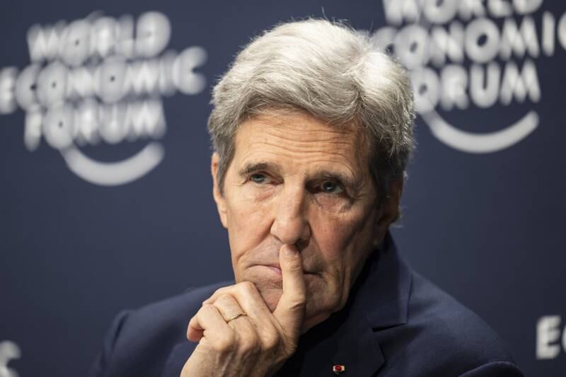 US Special Presidential Envoy for Climate John Kerry addresses a panel session during the annual meeting of the World Economic Forum. EPA