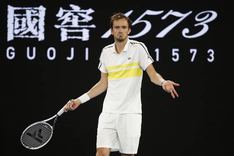 A puzzled Daniil Medvedev during the match. Getty