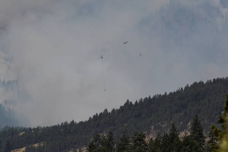 A wildfire burns outside of the town of Lytton.
