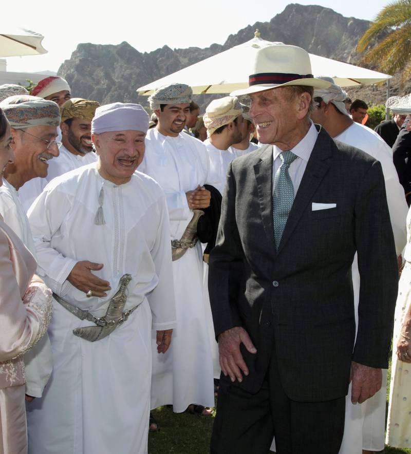 MUSCAT, OMAN - NOVEMBER 27:  Prince Philip, Duke of Edinburgh attends a reception at the Ambassador's residence on November 27, 2010 in Muscat, Oman. Queen Elizabeth II and Prince Philip, Duke of Edinburgh are on a State Visit to the Middle East. The Royal couple have spent two days in Abu Dhabi and are are currently spending three days in Oman.  (Photo by Chris Jackson/Getty Images)