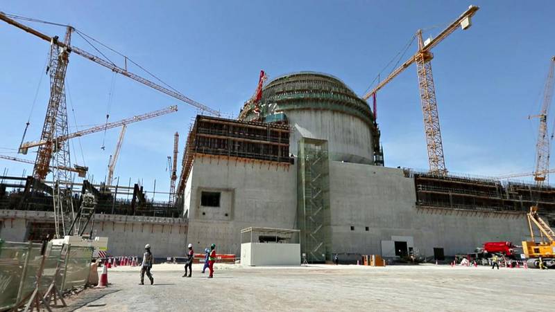 Emirates Nuclear Energy Corporation has announced that more than 55 per cent of Unit 1 at the Barakah complex is complete. Courtesy ENEC