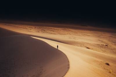 Sweeping sand dunes in the Saudi Arabian megacity