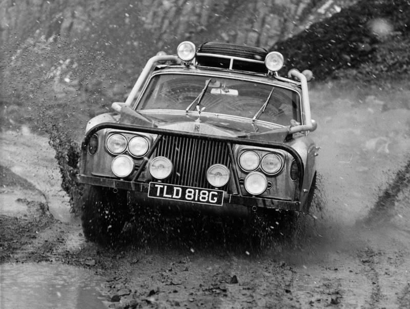 A modified Rolls-Royce Silver Shadow in pre-rally trials in Shropshire, in 1970. 