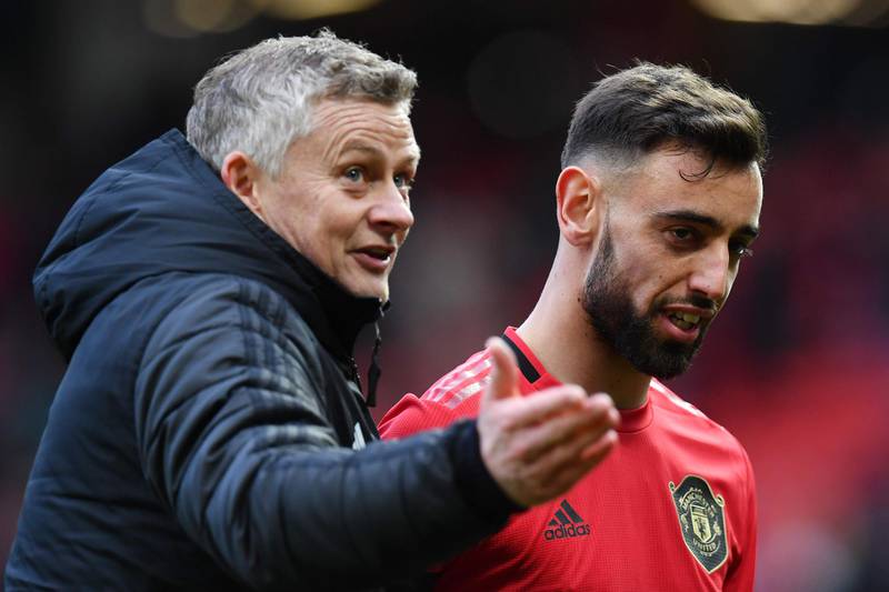 Everton v Manchester United, Sunday, 6pm: Ole Gunnar Solskjaer can barely disguise his delight at the impact of Portuguese midfielder Bruno Fernandes. Hardly surprising, as the new arrival will likely save the Norwegian's job if he carries on playing like he did against Watford. This will be a tougher test. AFP
PREDICTION: Everton 2 Manchester United 2