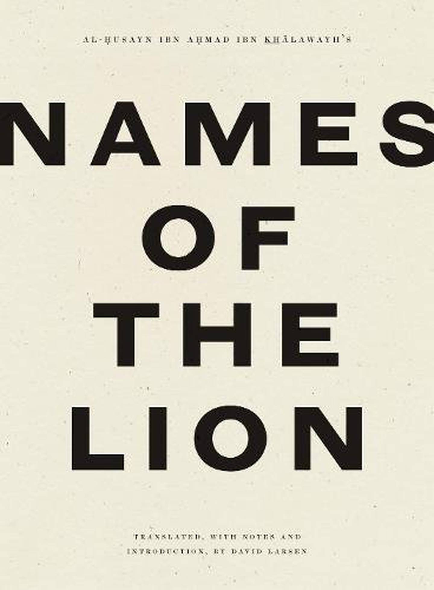 'Names of the Lion' by David Larsen