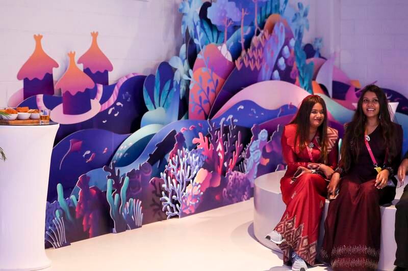 Handicrafts and imagery bring a flavour of the Maldives to Expo 2020 Dubai. Khushnum Bhandari / The National