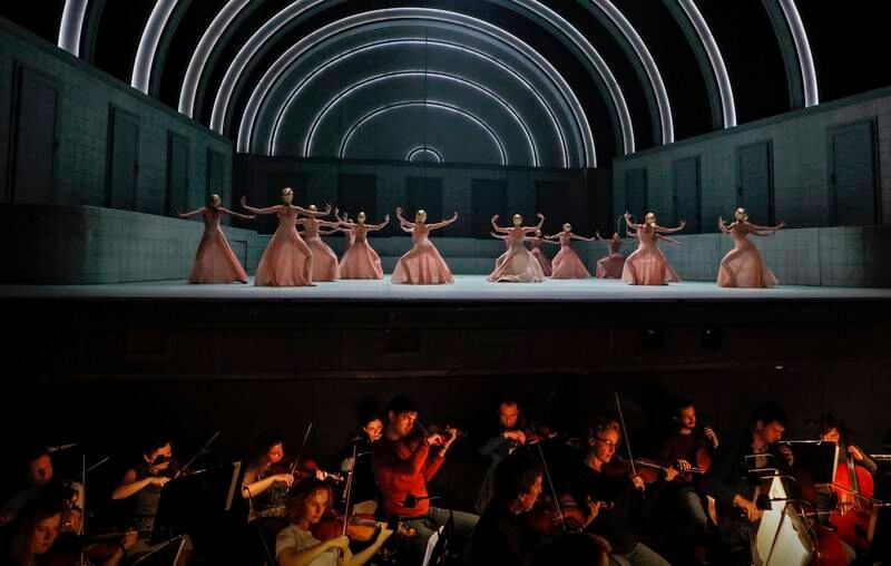 Dancers perform during a dress rehearsal of the ballet 'The Master and Margarita' to music by Alfred Schnittke and Milko Lazara at the New Stage of the Bolshoi Theater in Moscow, Russia, 30 November 2021. EPA
