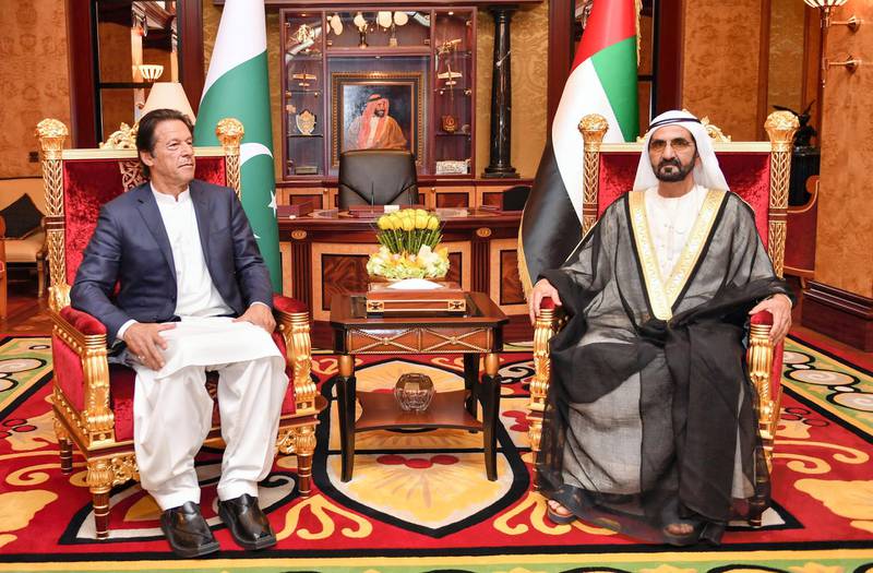 Sheikh Mohammed bin Rashid meets Mr Khan. WAM