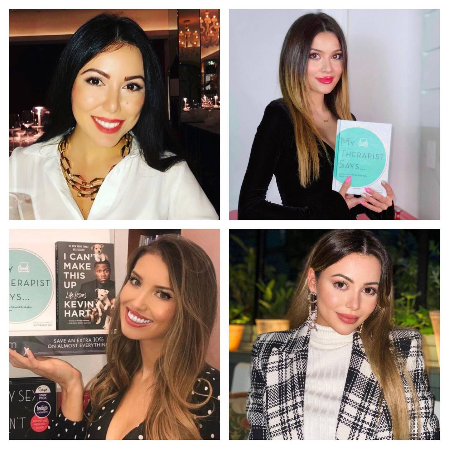 Clockwise from top left: Gina Tash, Lola Tash, Nora Tash and Nicole Argiris, the founders of, and content creators for, Instagram meme account @MyTherapistSays, which has more than 6.1 million followers. Courtesy @MyTherapistSays