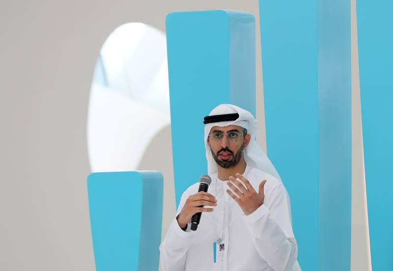Omar Al Olama, Minister of State for Artificial Intelligence, Digital Economy and Remote Work Applications, says the UAE must be at the forefront of future technology. Chris Whiteoak / The National
