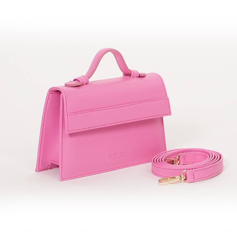 The Micro Foux bag in the shade Hot Pink by Foux. It is one of 14 vibrant colours launched for this collection. 